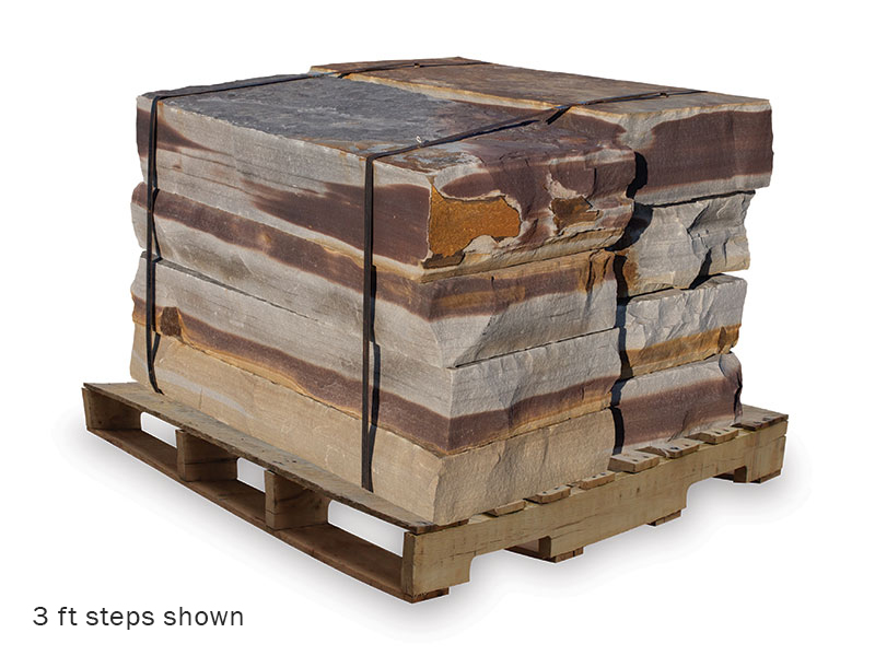 BLUE BROWN MACHINE CUT STEPS